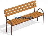 Парковая лавочка со спинкой МАФ 1605 в Воронеже
