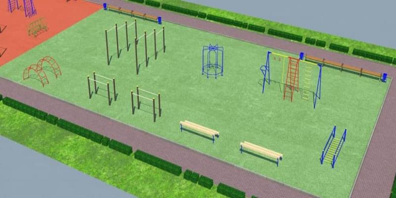 Проект детско-спортивной площадки для школы - детсада в Воронеже
