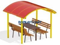 Стол и лавки под навесом МАФ 4005 в Воронеже