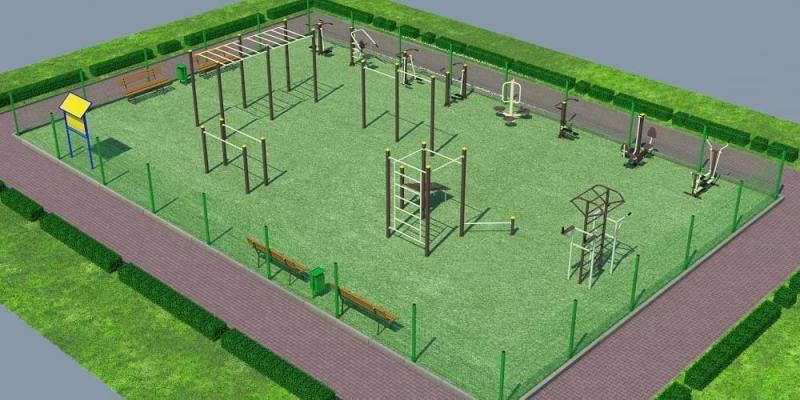 Проект спортивной воркаут площадки с уличными тренажерами - 1467400 рублей в Воронеже