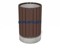 Урна деревянная круглая с бетонным основанием МАФ 1632 в Воронеже