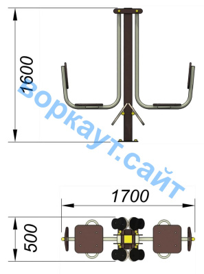 Уличный тренажер "Жим ногами горизонтальный " УТ 003 в Воронеже
