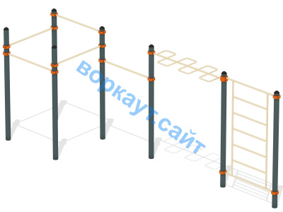 Воркаут турники с шведской стенкой и рукоходом  ВС-21 в Воронеже