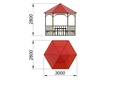 Беседка со столом и лавками МАФ 4121 в Воронеже