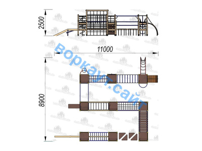 Детский спортивный комплекс Полоса препятствий ДСК 3116 в Воронеже