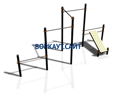 Воркаут комплекс разноуровневых турников со скамьей для пресса ВС-37 в Воронеже