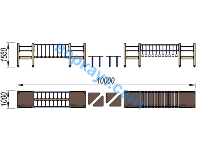 Детский спортивный комплекс Двойной мостик ДСК 3115 в Воронеже