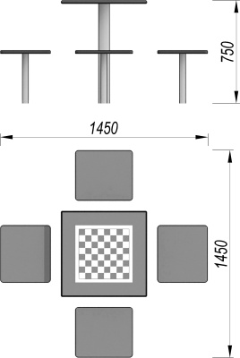 Шахматный стол МАФ 3516 в Воронеже