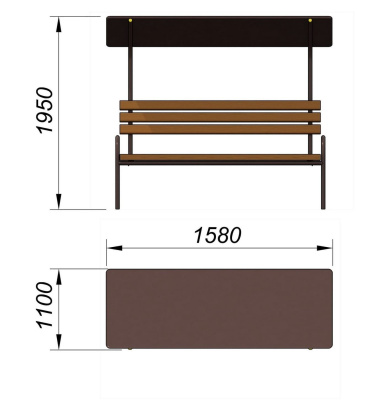 Лавочка под навесом МАФ 1607 в Воронеже