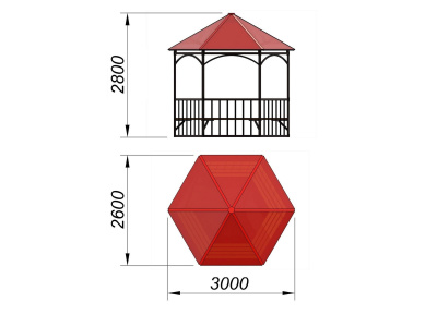Беседка с лавками и полом МАФ 4122 в Воронеже
