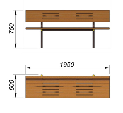 Диван уличный МАФ 1608 в Воронеже
