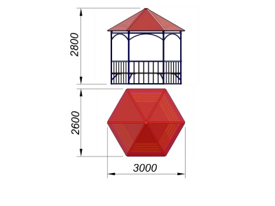 Беседка с лавками МАФ 4120 в Воронеже