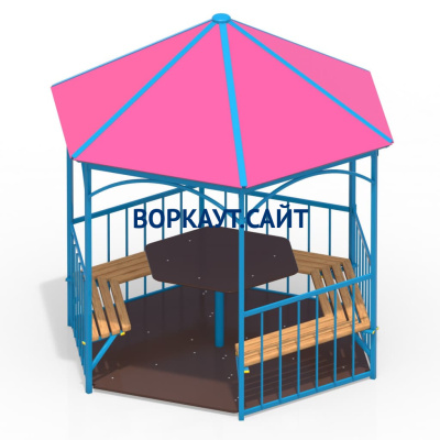 Беседка со столом, лавками и полом МАФ 4123 в Воронеже Беседка со столом, лавками и полом МАФ 4123 в Воронеже