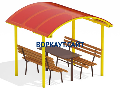 Стол и лавки под навесом МАФ 4005 в Воронеже