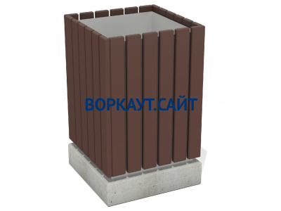 Урна деревянная квадратная с бетонным основанием МАФ 1633 в Воронеже